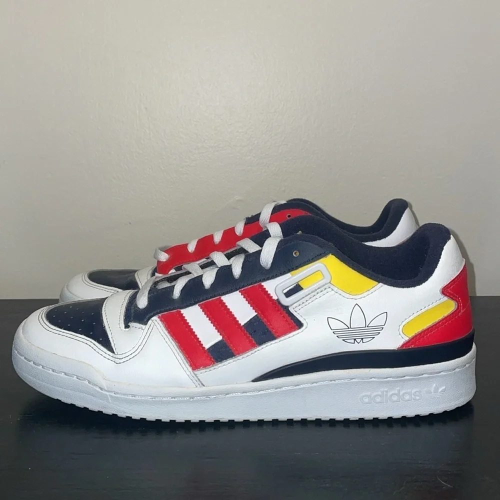 Adidas Low Legend Ink Red. Size 10.5.  Leather.‎ Red, Blue, White, Yellow.